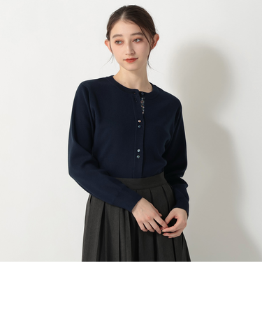 2ボタンカーディガン/リバティプリント