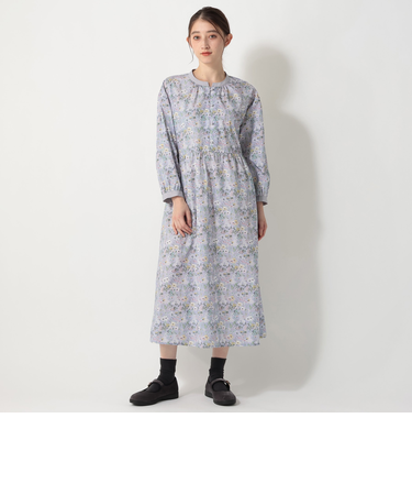 くるみボタンワンピース/リバティプリント