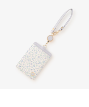 フラワープリントコードリール付きパスケース