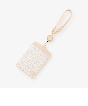 フラワープリントコードリール付きパスケース