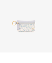 フラワープリントカラビナ付きマルチケース