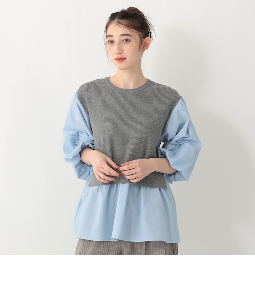 リブドッキングプルオーバー