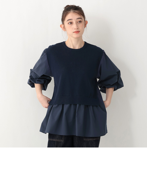 リブドッキングプルオーバー