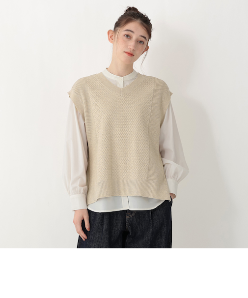 透かし編み2WAYベスト