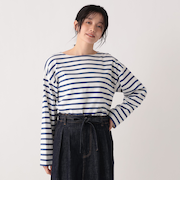 MON JOURNALタイポグラフィープリントボーダープルオーバー