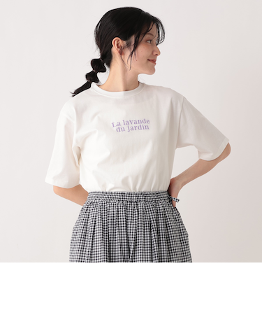 MON JOURNALタイポグラフィープリントTシャツ