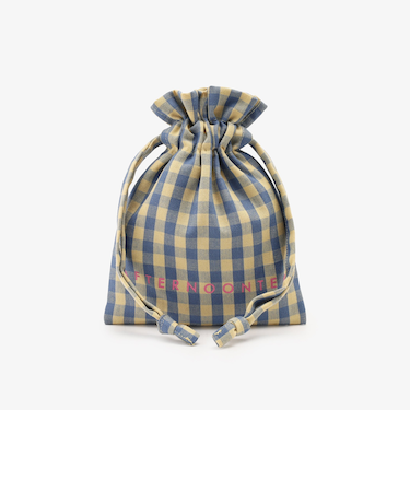 ギンガムチェック巾着ポーチ