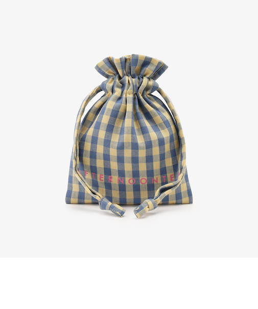 ギンガムチェック巾着ポーチ