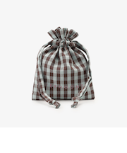 ギンガムチェック巾着ポーチ