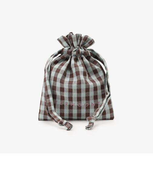ギンガムチェック巾着ポーチ