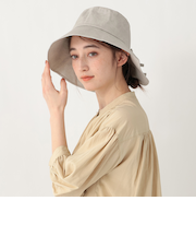 細リボンツバ広UVハット