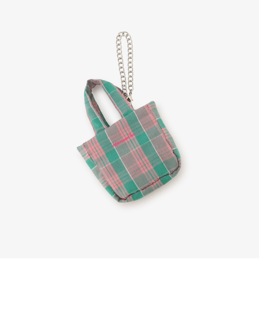 チェックミニトートチャーム