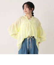 インド綿ボイルフリルブラウス