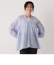 インド綿ボイルフリルブラウス
