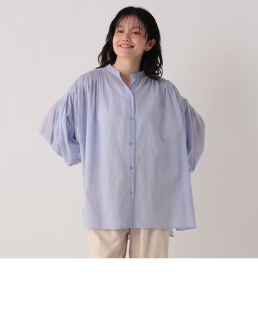 インド綿ボイルバンドブラウス