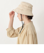 ギャザーUVバケットハット