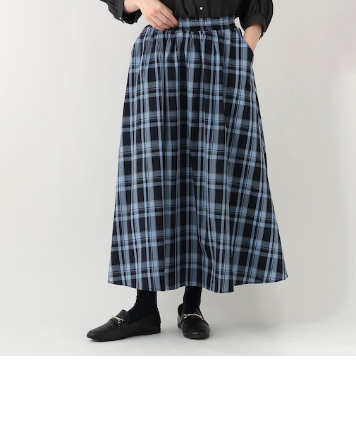チェックギャザースカート