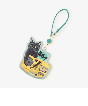 コードリール付きパスケース/Cat's NapTime