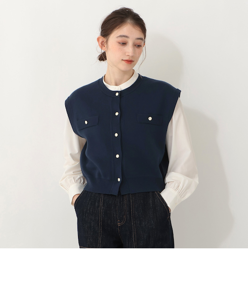 ショートクルーネックベスト