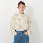 ドット襟付きブラウス