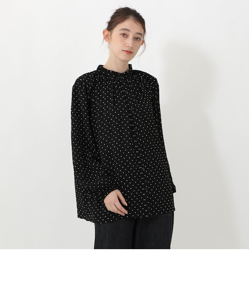 ドット2WAYフリルブラウス