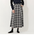 チェック麻調セミフレアスカート
