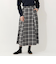 チェック麻調セミフレアスカート