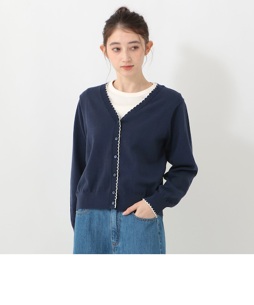 スカラップVネックカーディガン