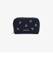 フラワー刺繍仕切り付きポーチ