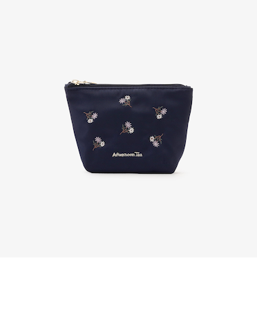 フラワー刺繍舟形ティッシュポーチ