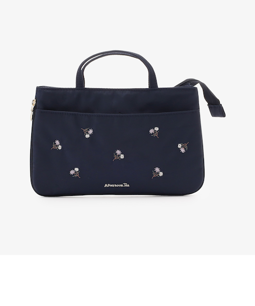 フラワー刺繍2WAYバッグインバッグ