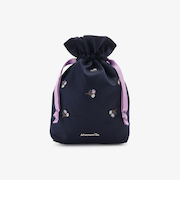 フラワー刺繍巾着ポーチ