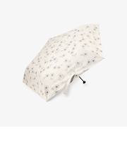 【UVカット率・遮光率100%生地使用】ラインフラワー軽量晴雨兼用折りたたみ傘 日傘