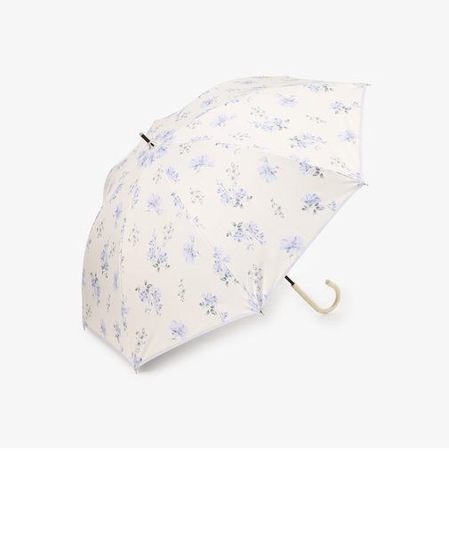 【UVカット率・遮光率100%生地使用】水彩フラワー晴雨兼用長傘 日傘