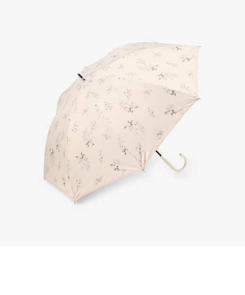 【UVカット率・遮光率100%生地使用】水彩フラワー晴雨兼用長傘 日傘