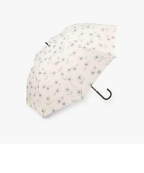 UVカット率・遮光率100%生地使用】ラインフラワー軽量晴雨兼用長傘