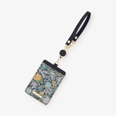 コードリール付きパスケース/リバティプリント