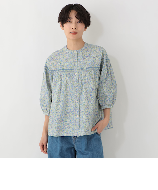 フリルブラウス/リバティプリント