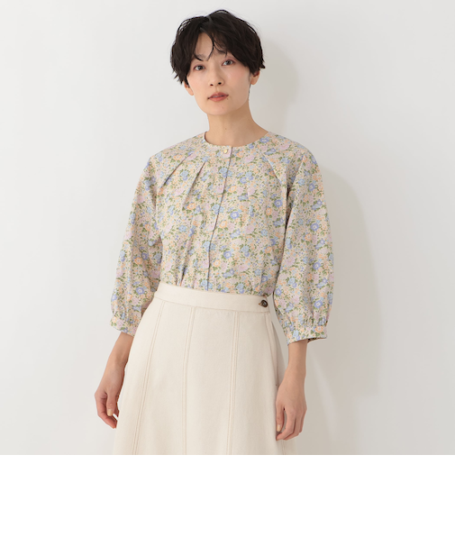 タックブラウス/リバティプリント