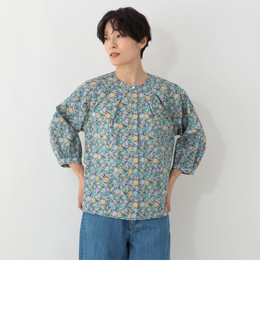 タックブラウス/リバティプリント