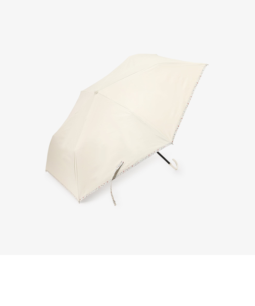 【UVカット率・遮光率100%生地使用】内側フラワー晴雨兼用折りたたみ傘 日傘