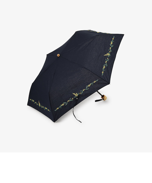 ミモザ刺繍晴雨兼用折りたたみ傘 日傘｜アフタヌーンティー・リビング
