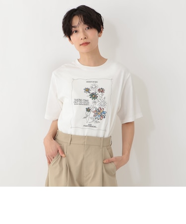 パッチワーク刺繍Tシャツ/リバティプリント