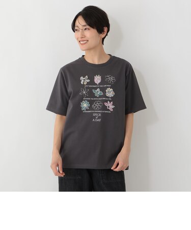 パッチワーク刺繍Tシャツ/リバティプリント