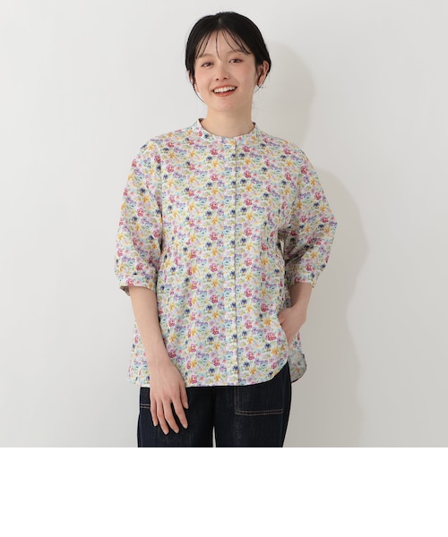 【新品】アフタヌーンティーリビング　バンドカラーブラウス　リバティプリント バンドカラーブラウス/リバティプリント｜アフタヌーンティー