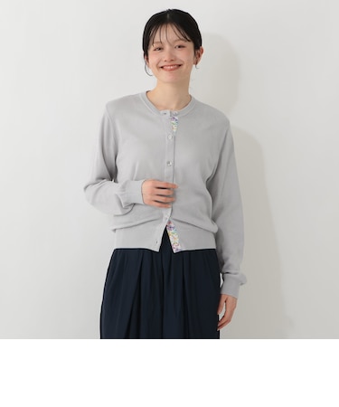 くるみボタンカーディガン/リバティプリント