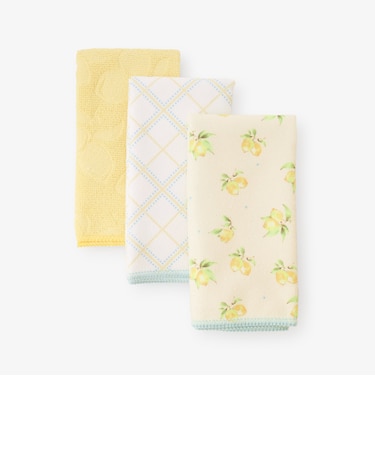 レモンマイクロファイバーディッシュクロス3枚セット