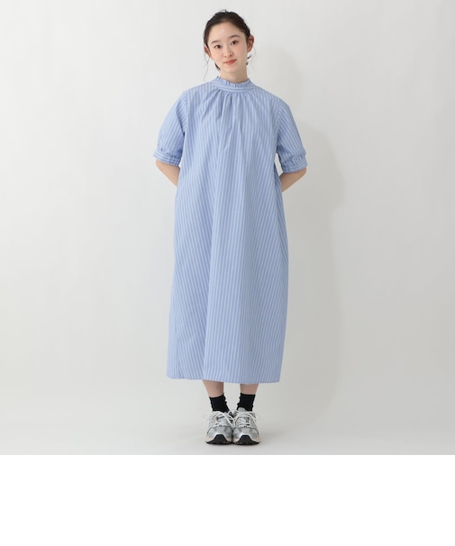 2WAYストライプラクロンフリルワンピース