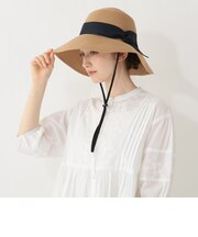洗えるシンプルリボンUVハット