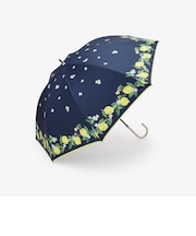 【UVカット率・遮光率100%生地使用】レモン小花晴雨兼用長傘 日傘